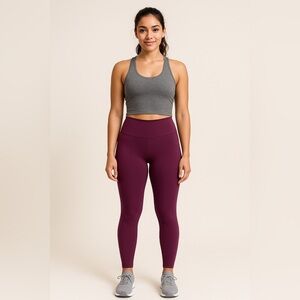 E•Soft High‎ Rise Full Length Leggings – Plum Purple – Size Small